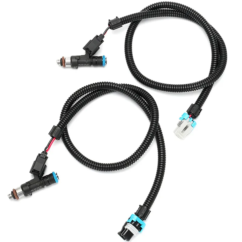 2 Pairs New Fuel Injector Nozzle + Harness Plug Connector For Polaris