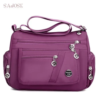 

New Waterproof Women Bag Double Shoulder Messenger Bag Designer Handbags High Quality Nylon Oxford Fashion Casual Female Handbag