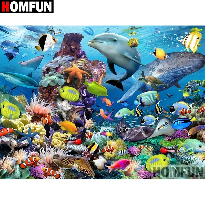 Алмазная 5D картина HOMFUN сделай сам вышивка крестиком из смолы с изображением
