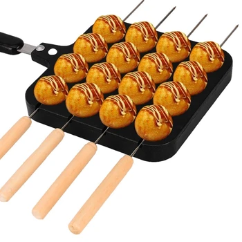 

16 Holes Aluminum Takoyaki Maker Grill Pan Octopus Ball Plate Home Cooking Baking Forms Mold Tray Baking Pan Kitchen Accessories
