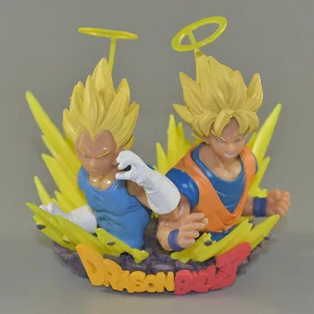 

18CM Anime Dragon Ball Super Saiyan Angel Son Goku And Vegeta Kakarotto Battle Ver PVC Action Collectible Model Statue Toy G453