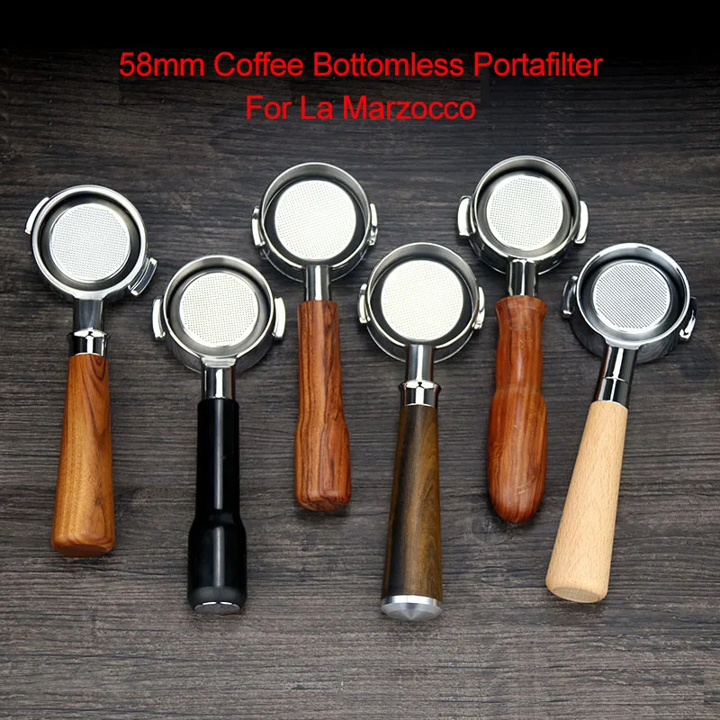 

58mm Coffee Bottomless Portafilter Filter Basket For La Marzocco Replacement 304 Stainless Steel Espresso maker Accessory