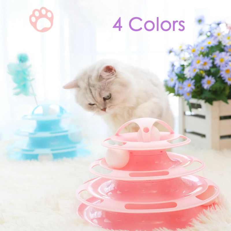 Pet-Cat Toy Tracks-Disc Tumbler Amusement-Plate Kitten-Tower Cat Intelligence Qsezeny