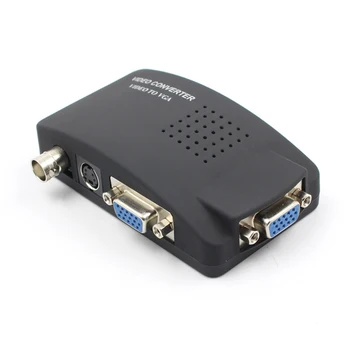 

Portable BNC to VGA Video Converter Composite S-video Input To PC VGA Output Adapter Digital Switch Box US/EU Plug