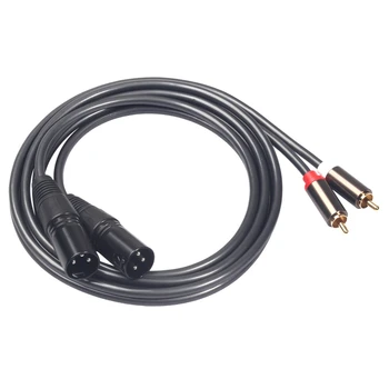 

1.5M 5Ft Dual Rca Male to Xlr Male Cable 2 Xlr to 2 Rca Plug Adapter Hifi Stereo o Extension Cable for Microphone Speaker