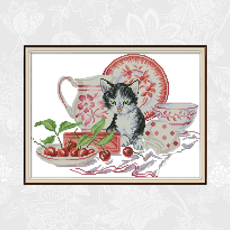 Серия кошек, картины, вышивка крестиком, Печатный холст, сделай сам, ручная работа, наборы для вышивки, DMC, хлопковая нить, ремесла