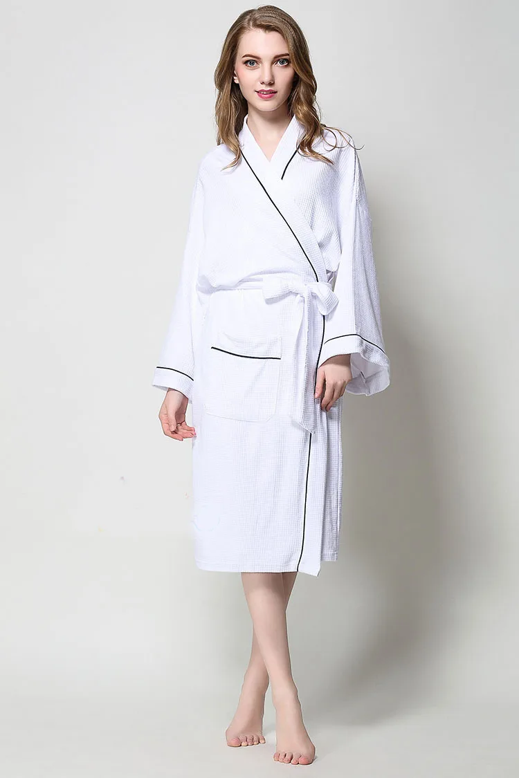 Hotel Beauty Salon Spring And Summer Couples Waffle Bathrobe Cotton Bathrobe Hot Springs Pure Cotton Men And Women's Robes Plus
