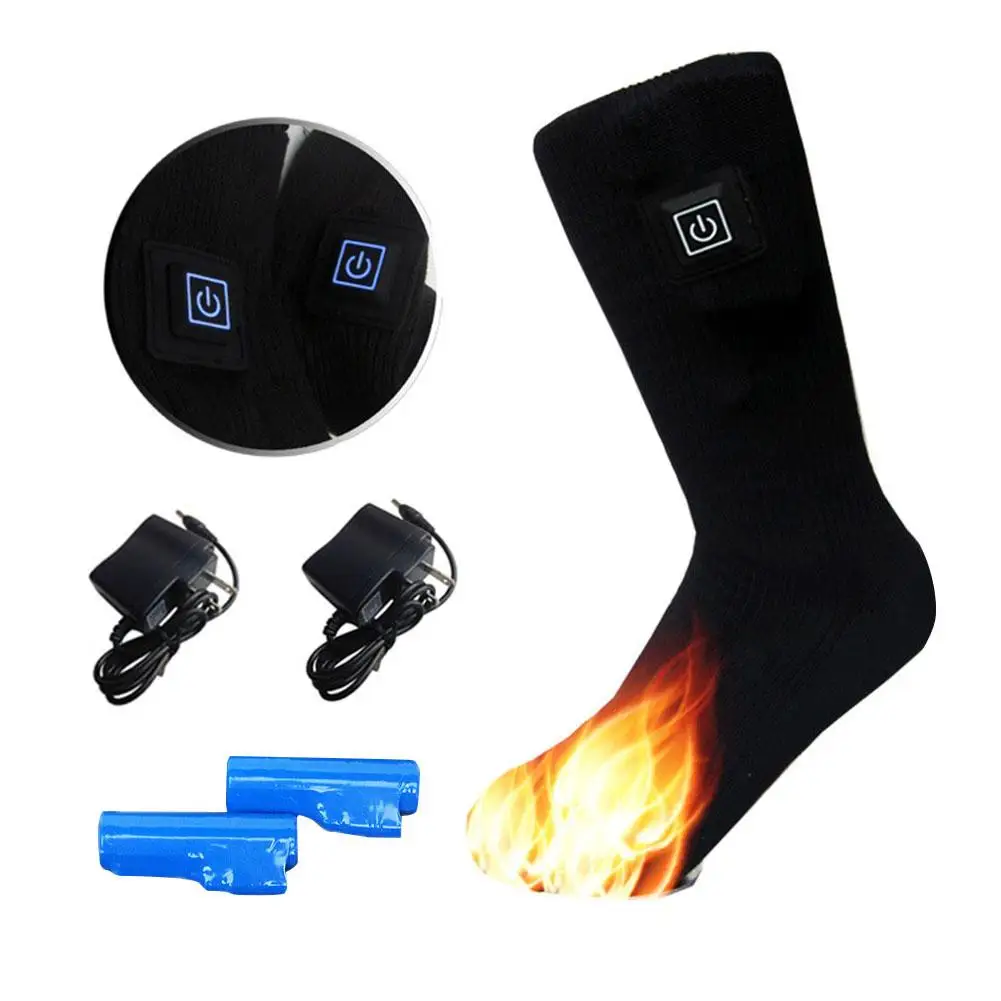

Men Women USB Heated Socks Mobile Power Secure adjustable temperature Warm-keeping Heating Socks in Winter ourdoor sport
