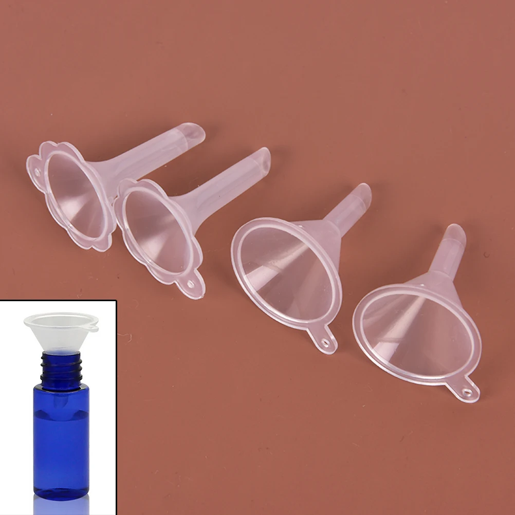 10Pcs/Lot Mini Funnel Plastic Small Funnels PP Short Stem Inside Hopper Bottle Perfume Diffuser Cooking Tools 2 Sizes