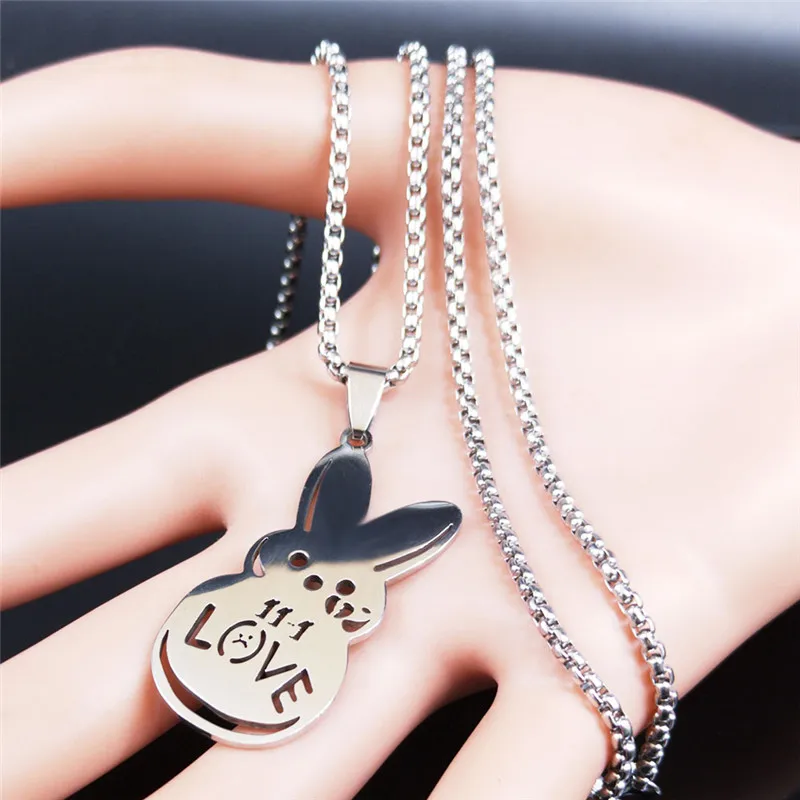 Lil Peep Kpop królik miłości smutny na naszyjnik z wisiorkiem z napisem  "Love" naszyjniki ze stali nierdzewnej biżuteria kołnierz wachlarz prezent  N4209S01 - AliExpress