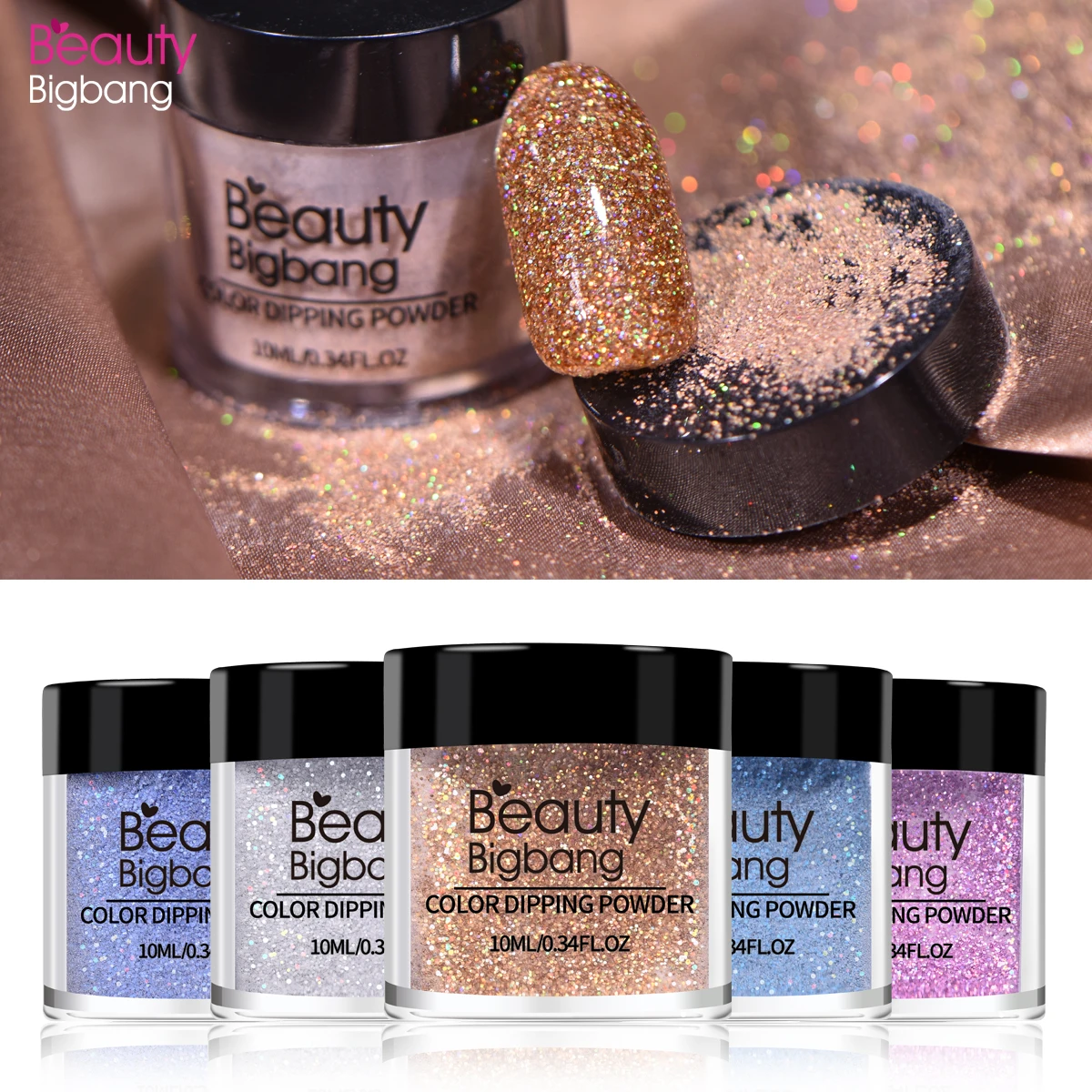 Beautybigbang 10 мл зеркало-Хамелеон для ногтей блестки погружающийся порошок DIY ногтей хромированный пигмент пыль маникюр Дизайн ногтей украшение