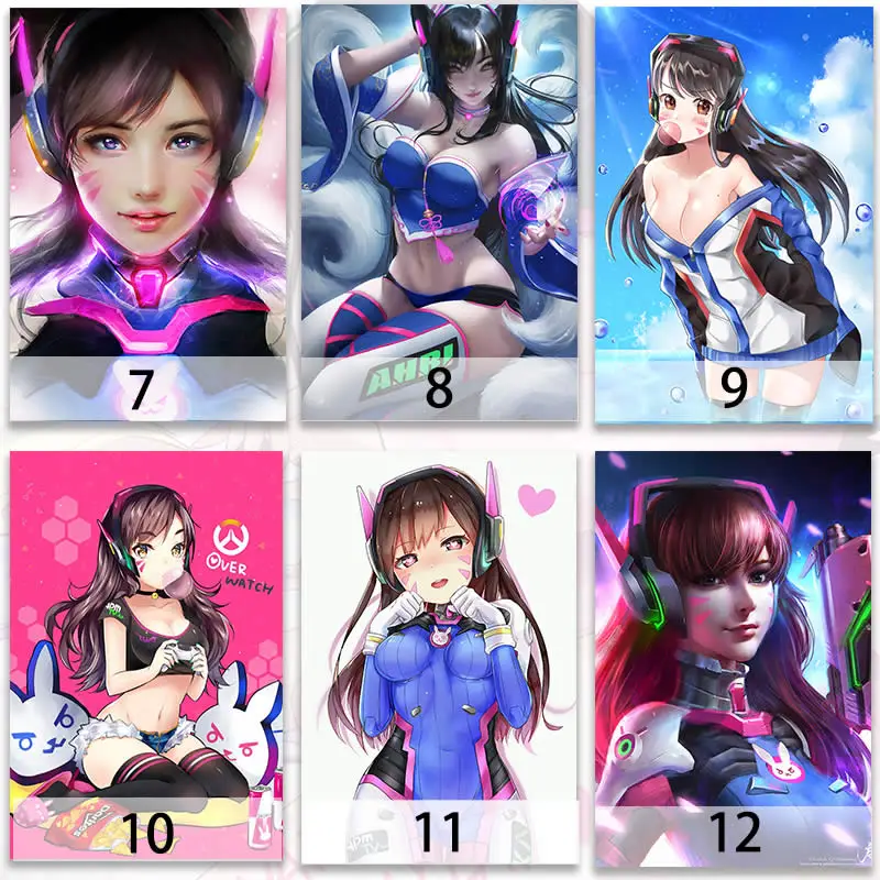 Overwatchs D.Va плакат для Hd шелковые декоративные постеры изображение Спальня