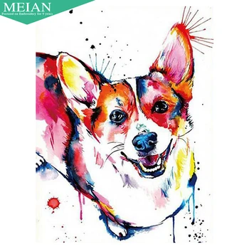 

5d Diy Cross stitch Diamond Painting Welsh Corgi Dog Cute Full round drill painting mosaic diamond Embroidery home decor