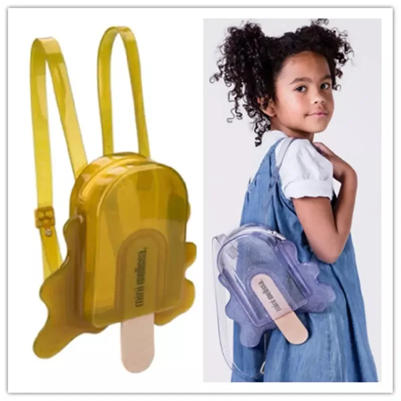 Mini melissa/модные детские сандалии для девочек Сумочка с рисунком родителей и детей 4