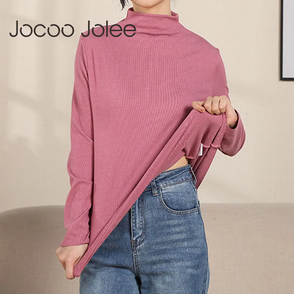 

Women Elegant Turtleneck Long Sleeve Sweater Casual Solid Bottoming Tops Autumn Winter Korean Harajuku Loose Shirts Pullover