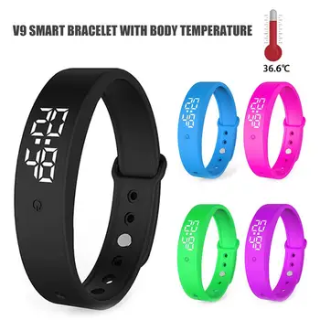 

V9 Smart Bracelet Body Temperature Monitoring Precise Display Smart Band Chargeable Accurate Body Temperature Measurement Watch
