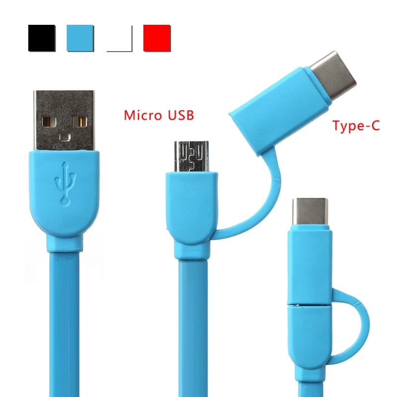 Выдвижной 2-в-1 Micro USB+ Тип C кабель для зарядки и передачи данных с плоский кабель для Anroid чехол для телефона