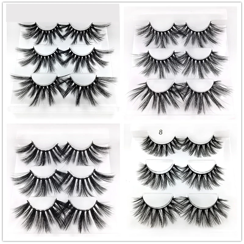 Новинка 2019 3 пары 25 мм длинные 3D норковые ресницы длительные большая