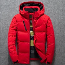 

High Quality Youth Mens Jackets Winter Casual Stand Collar Warm Thick Parkas Solid Tops Outwear Hooded Duck Down Coats Windproof