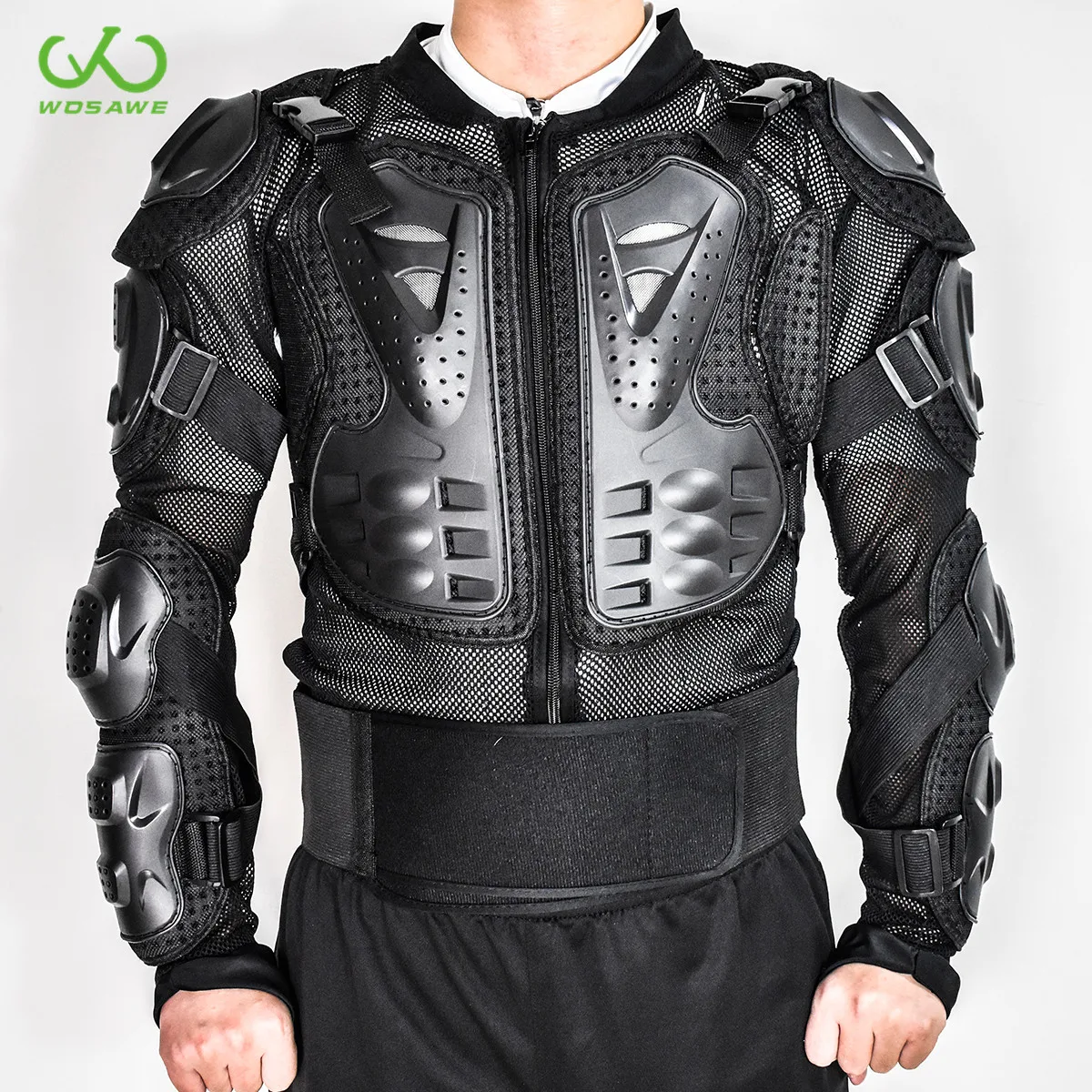 

WOSAWE Sports Men's Motocross Armor Moto Windbreaker Back Chest Support Protector Protective Gear Motorcycle MTB Jackets