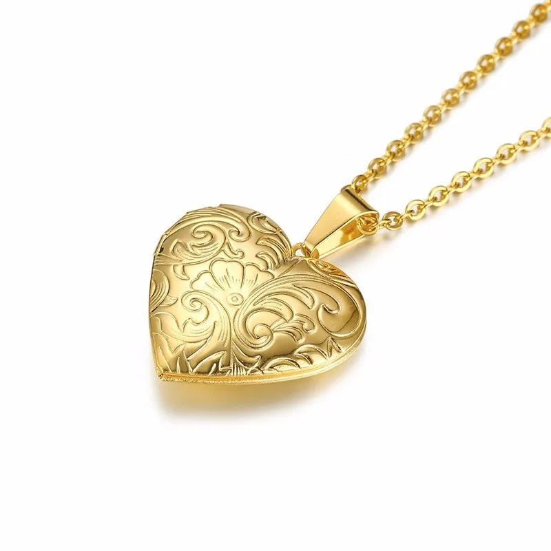 ZORCVENS полированная подвеска кулон-сердечко для женщин золотой тон ожерелья из нержавеющей стали