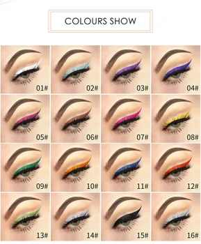 

QiBest 16 Colors Lasting Eyeliner Matte Eyeliner Waterproof Liquid Pen Makeup Beauty Cosmetics Eyeliner Gel TSLM1