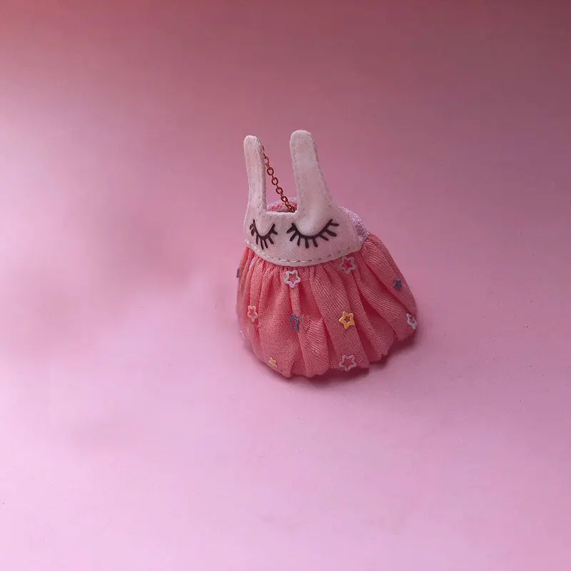 1 only clothes Платье куклы ob11 платье с заячьими ушками юбка 12 очков BJD платье красивый узел свинья мини песок кукла аксессуары для кукольной одежды - Цвет: 1 only clothes