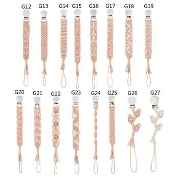 

Pacifier Clips Cotton Teether Soother Chain Braided Dummy Clips for Baby Infant 23GD