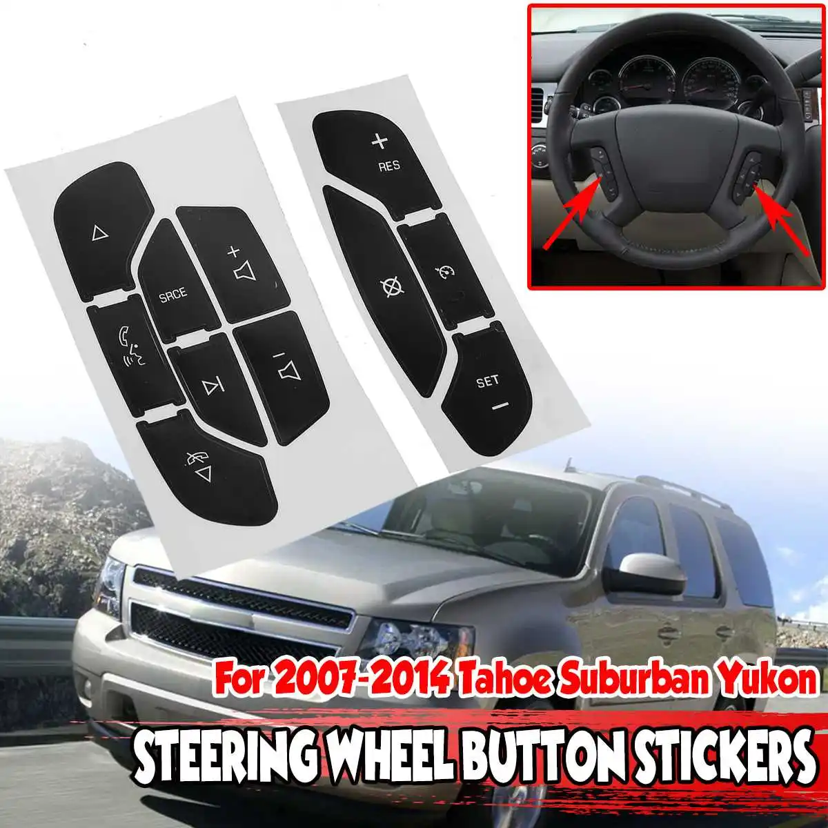Bester Preis Replacement Steering Wheel Button Stickers For 20072014