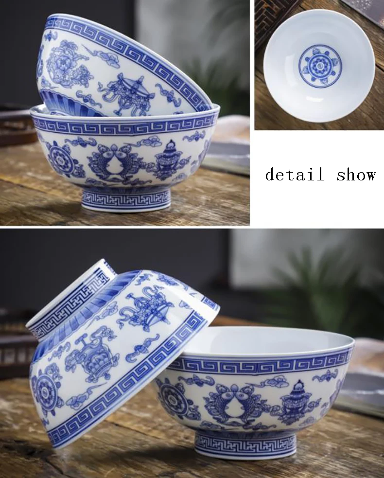 polegada tigela chinesa cerâmica porcelana arroz tigela jingdezhen utensílios de mesa casa vintage louça recipiente de macarrão tigelas decoração artesanato