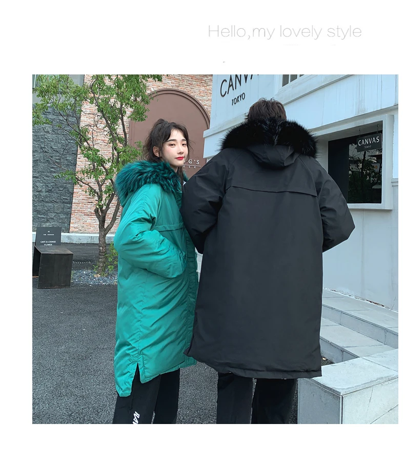 Liketkit мужские зимние куртки и пальто мужское двустороннее толстое длинное пальто с принтом мужское свободное шерстяное пальто с воротником Корейская парная верхняя одежда