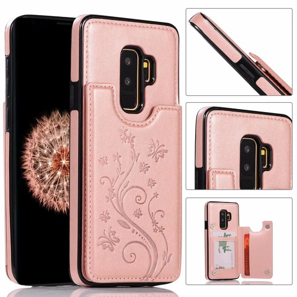 Чехол-кошелек для samsung galaxy note 9, 8, s10, s9, s8 plus, s10e, s7 edge, чехол, открытка с изображениями цветов, кожаный держатель, чехол для телефона, fundas