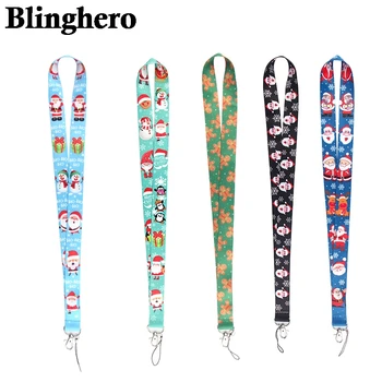 

CA484 Wholesale 20pcs/lot Santa Claus Christmas Neck Strap Lanyard for key ID Card Phone Strap USB Badge holder Hang Rope Lariat