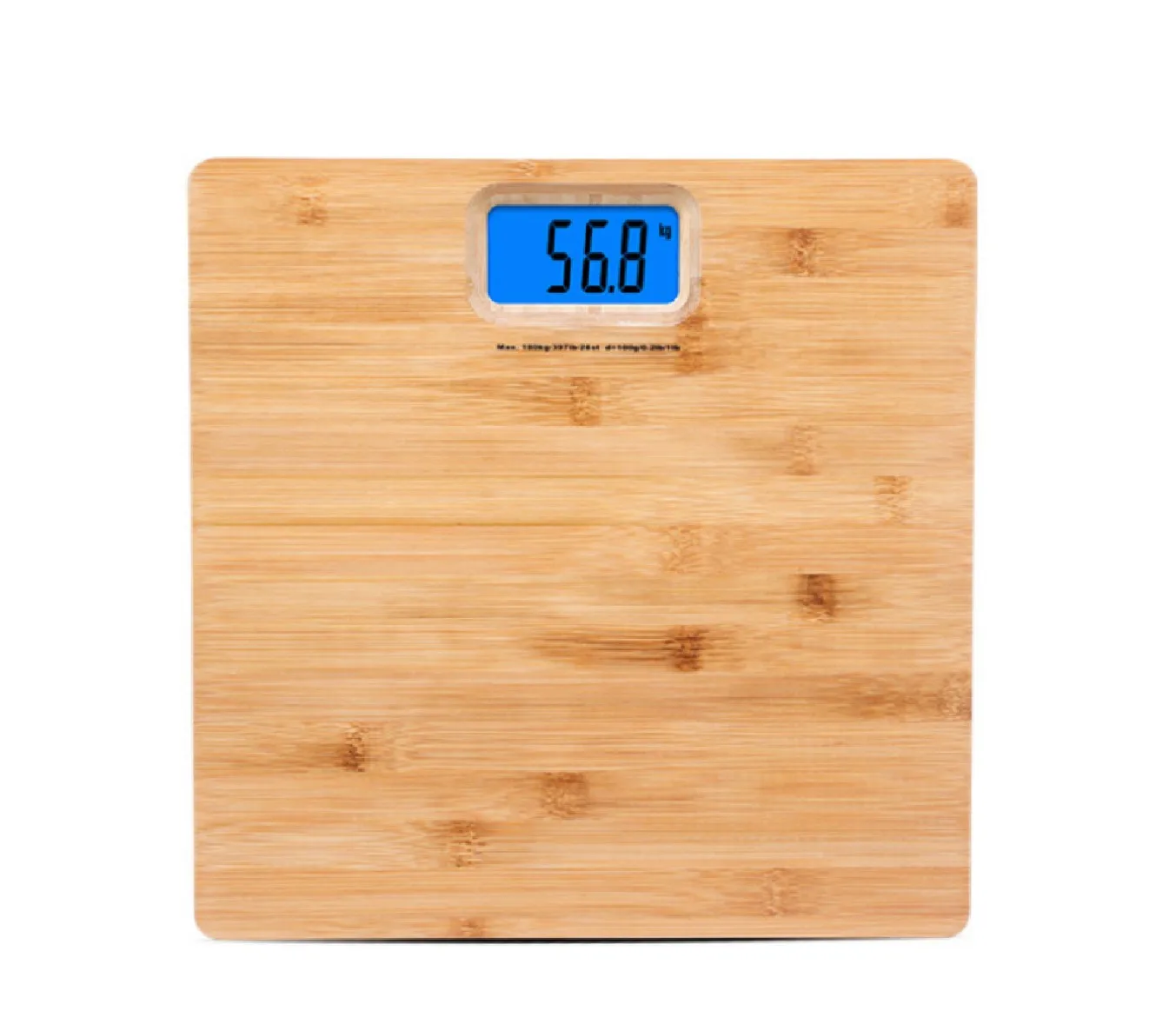 Digital Display Bamboo Finish Bathroom Body Scale Wood Electronic Anti