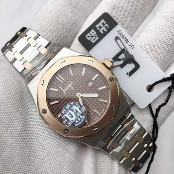 

top quality Luxury Brand ladies rose gold and silver quartz watch 33mm Luminous stainless steel royal oaks women watches