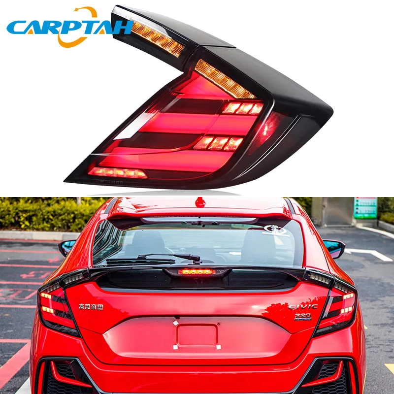 Car Styling Taillight Tail lights For Honda Civic Type R 10th hatchback 2016 2017 DRL+ Dynamic Turn Signal + Reverse + Brake LED