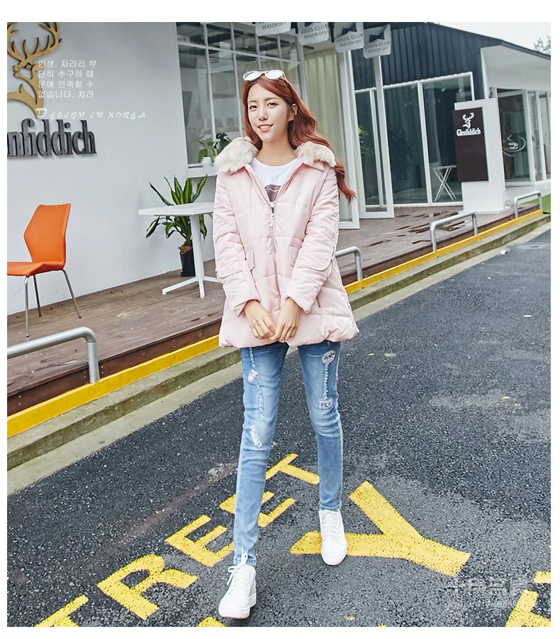 Pregnant Women Cotton Overcoat Large Size Maternity Clothes Thick Winter Tops Autumn And Winter Cotton-padded Jacket Mid-length