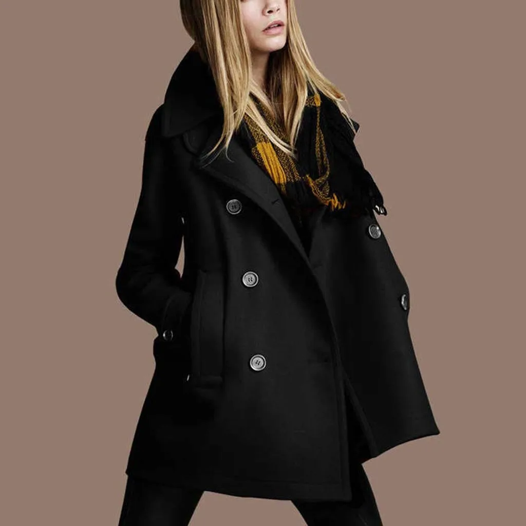 KANCOOLD пальто женские модные плотый вязаный кардиган куртка на пуговицах Свободные Длинные рукава карман Новые пальто и куртки для женщин 2019Oct4 - Цвет: Черный