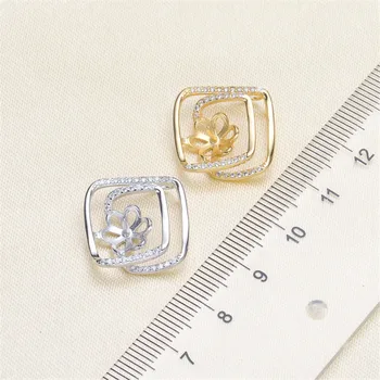 

Silvery Pearl Pendant Accessories DIY Jewelry S925 Sterling Silver Pendant Jewelry Making For Women Vintage Fashion