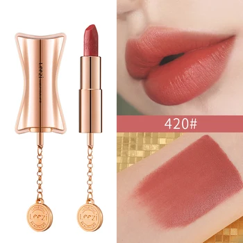 

Bowknot Waterproof Lipstick Matte Pumpkin Color Lipstick Vitamin E Moisturizing Water-Resistant Lipstick Lips Makeup
