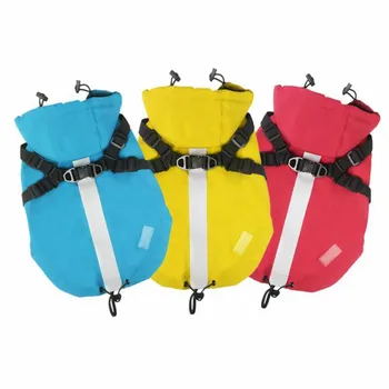 

Pet Dog Raincoat Reflective Puppy Small Dog Rain Coat Waterproof Hooded Clothes Harness Jacket for Dogs Soft Breathable Outfits