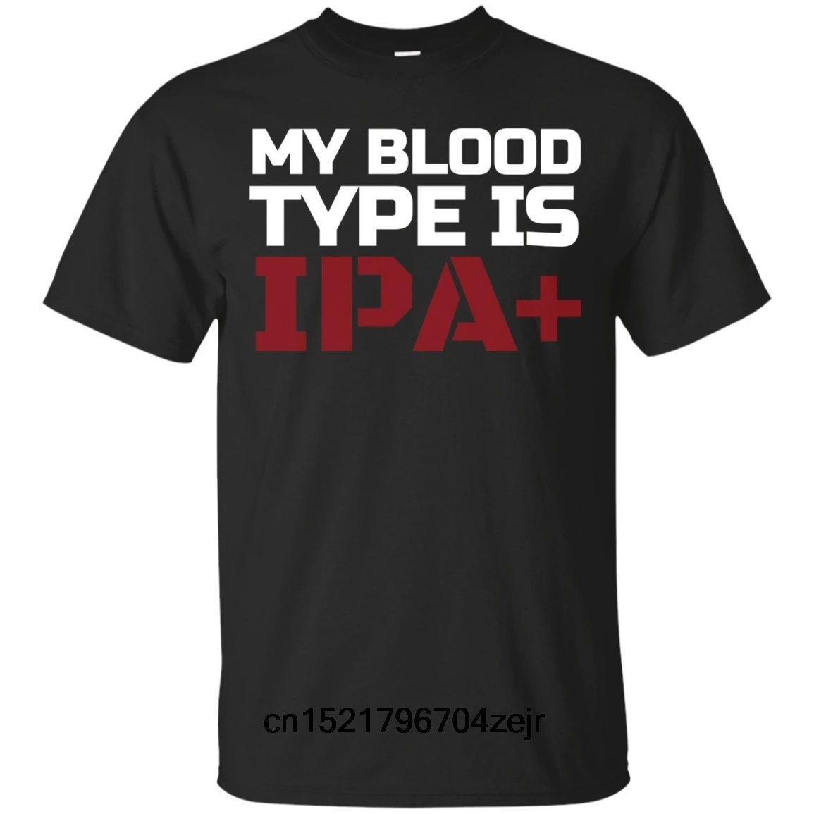 Мужская футболка My BLOOD TYPE Is IPA + забавное пиво вечерние Забавные футболки новинка