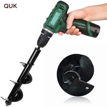 

QUK Yard Garden Earth Land Digging Holes Drill Bit Tool Farm Planting Auger Digging Spiral Bit Electric Hammer and Water Borer