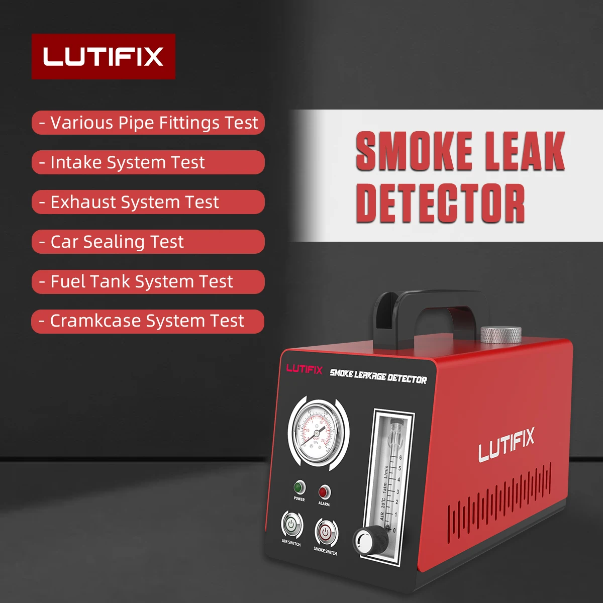 LUTIFIX Original Smoke Generator for Cars Pipe System Leak Detection  Analyzer Diagnostic Smoking Pipe Smoke Machine with Airbag - AliExpress