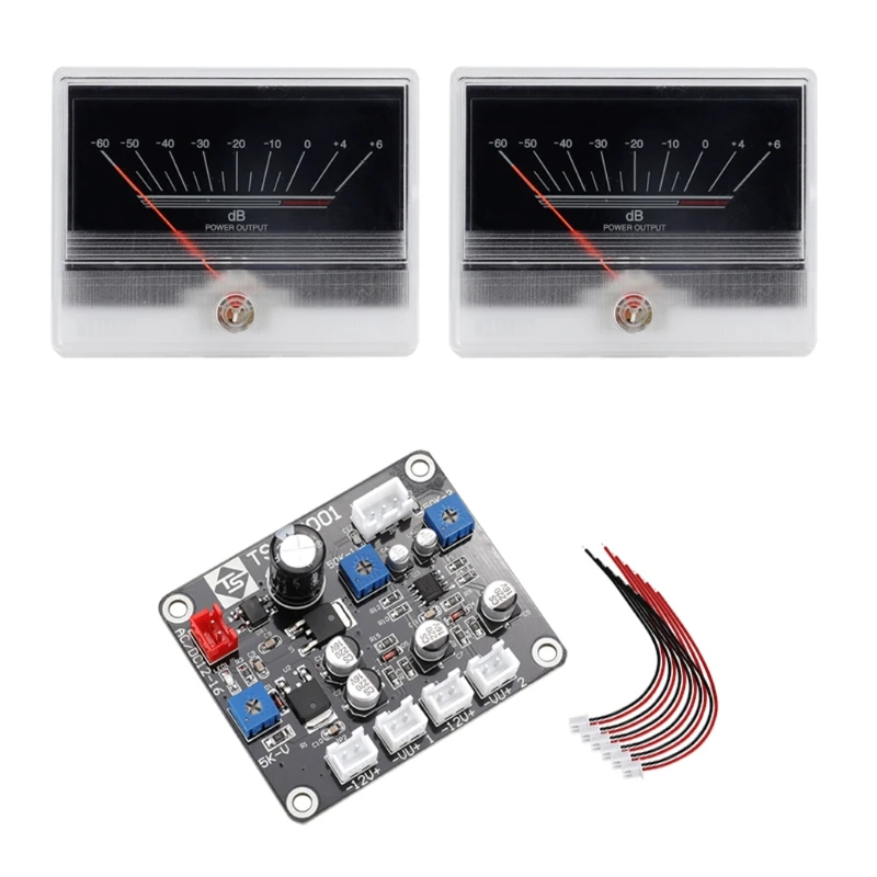 

High-Precision VU Meter Power Amplifier DB Meter Preamplifier Tube Level Meter with Backlight TN-90A TS-DB90A-2Q 960uA