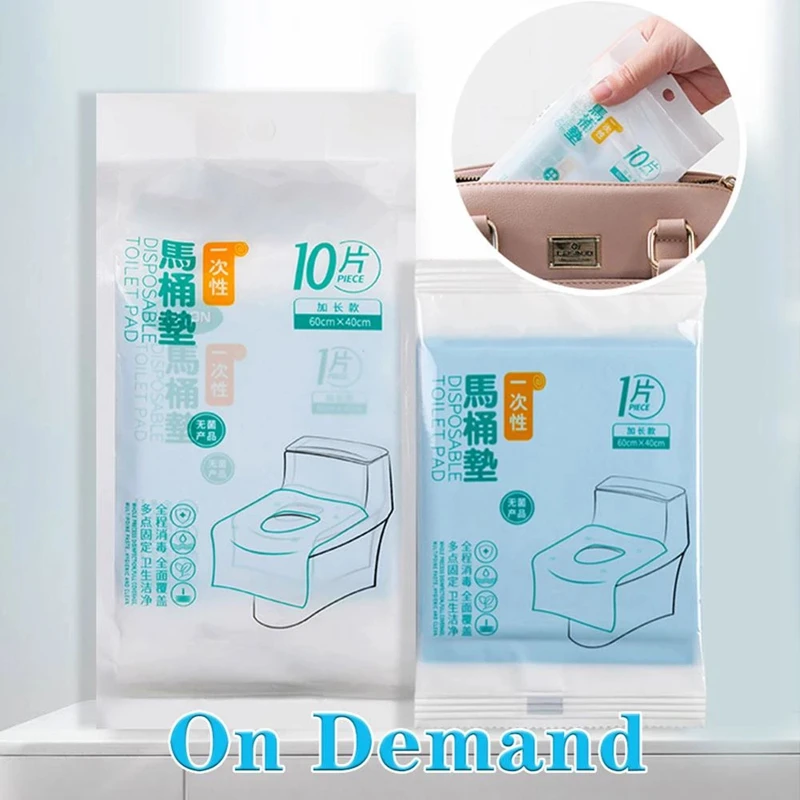 10Pcs Travel Disposable Paper Toilet Seat Cover Protector Biodegradable Camping Travel Safety Toilet Seat Mat Bathroom Accessory 2