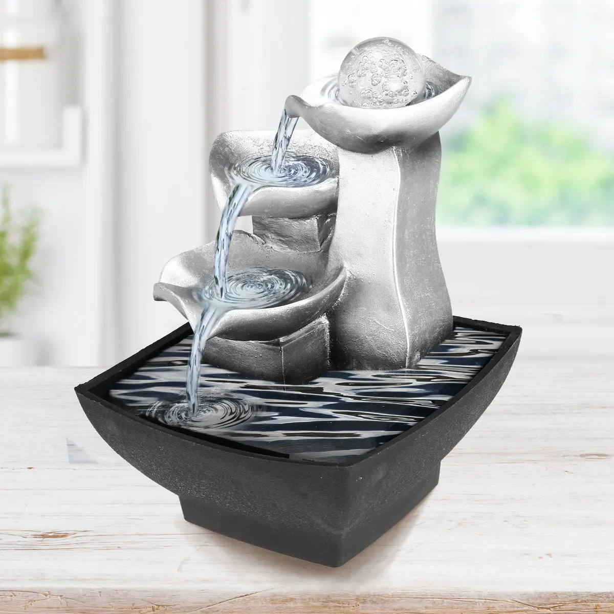 Rockery Indoor Fountain Waterfall Feng Shui Desktop Water Sound Meter Decoration Crafts Home Decoration Accessories Gifts