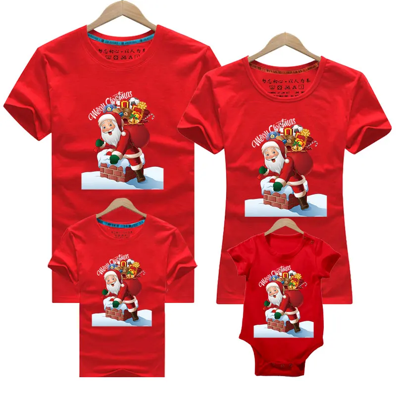 thumbnail image 1 of Ropa familiar a juego de Feliz Navidad Camisetas con estampado de ciervos de dibujos animados Tops para madre e hija Padre Hijo Mamá Look familiar Niños, 1 of 5