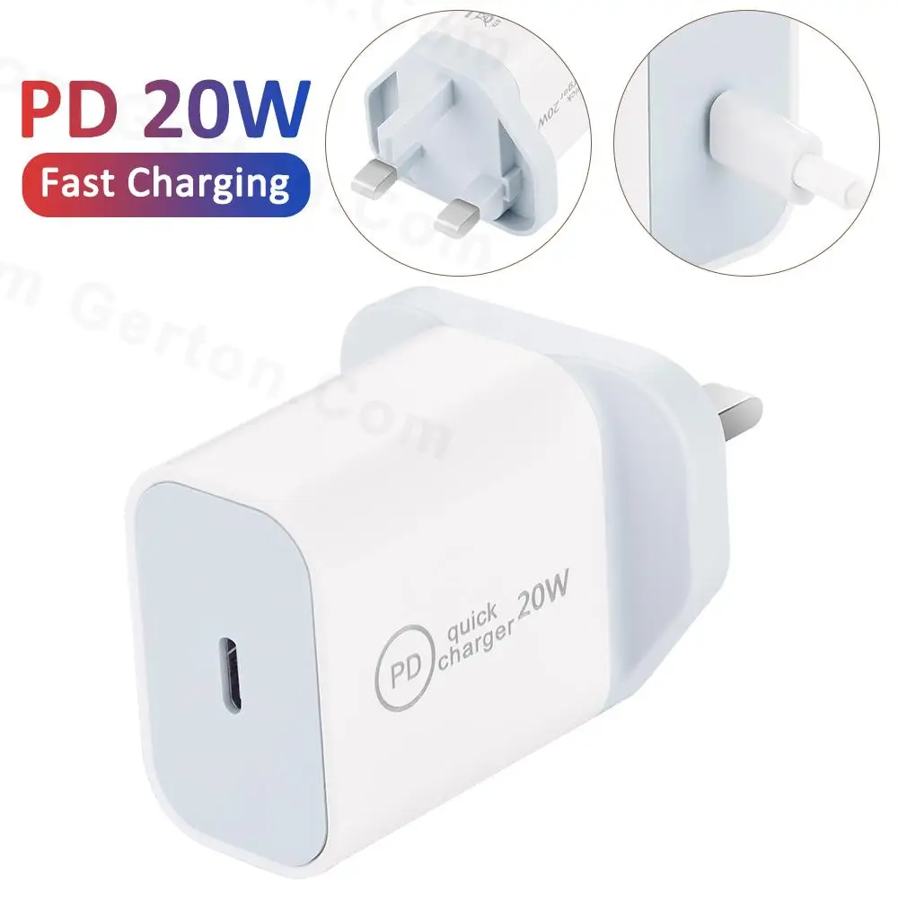 20W PD Fast Charger For iPhone 13 12 11 EU US UK Plug For iPhone 13 Pro Max 12 11 Power Adapter For iPad Android Phones USB-C best 65w usb c charger