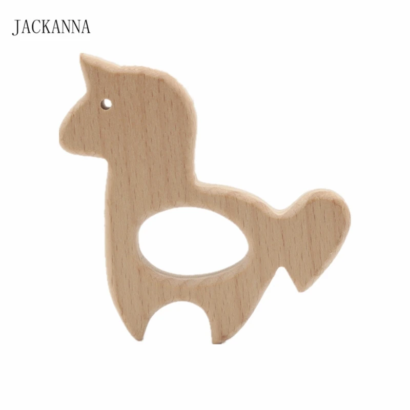 

Unicorn Teether Animal Shape Wood Teether DIY Smooth Chewable Baby Teething Toy Nursing Accessories BPA Free Wooden Baby Teether